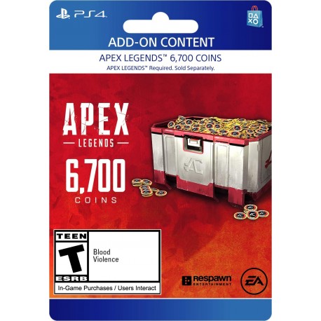 Apex Legends - 6,700 Coins Virtual Currency - PS4 [Codigo Digital]