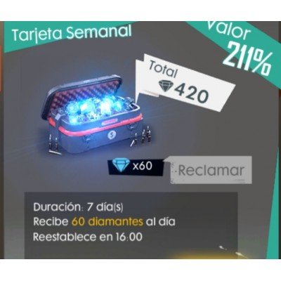 Free Fire: Tarjeta Semanal...